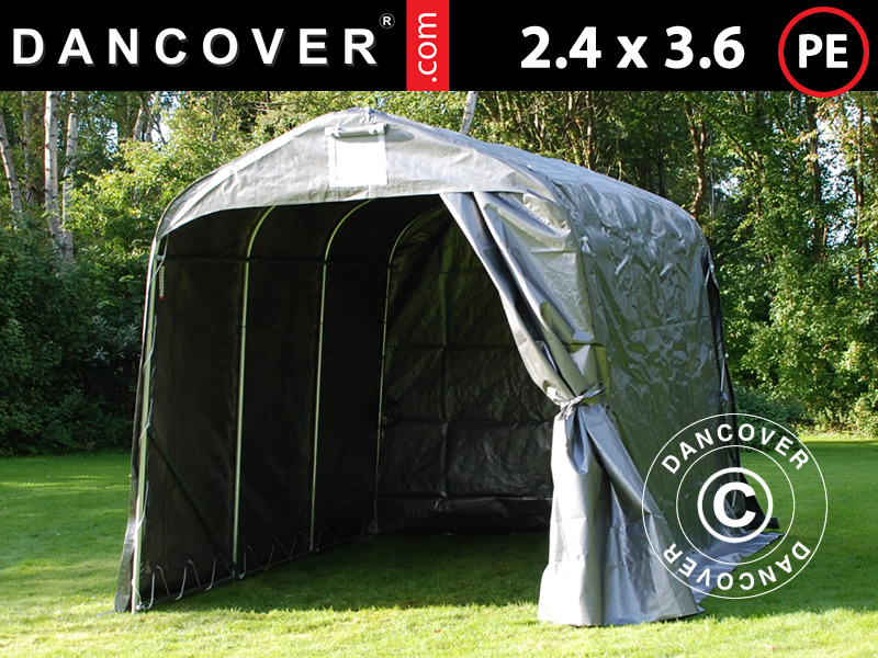 Grey Portable garage Garage tent Basic 3.3x3.6x2.4 m PE 